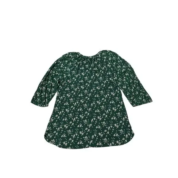 Lane Bryant top 3/4 sleeves V-neck green leaves size 14/16 spring school casual - Picture 7 of 9